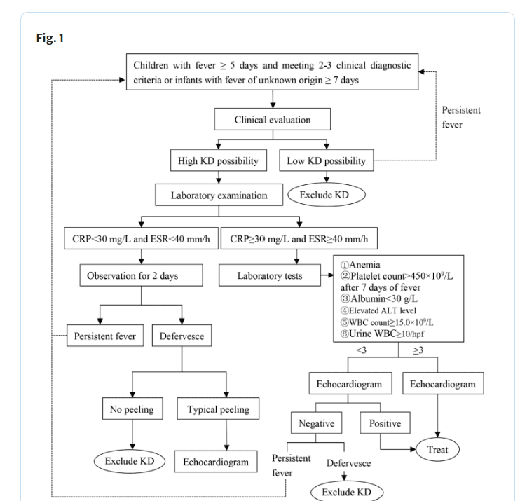 Fig. 1: Evaluation process for suspected incomplete Kawasaki disease